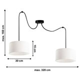  Luster na sajli TUZ 2xE27/60W/230V pauk | Eponuda.com