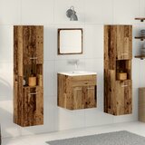 vidaXL Set kupaonskog namještaja - 4 dijela - Staro drvo | shoptok.hr