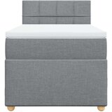 vidaXL Box spring postelja z vzmetnico svetlo siv 100x200 cm blago, (21291034) | Shoptok.si