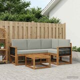  Set vanjskih sofa 5 kom. Prirodna i svjetlosiva Poliester | shoptok.hr