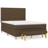 Maison Chic Box spring postelja - Vzmetna postelja z vzmetnico temno rjav 140x190 cm blago SL1292, (21910197) | Shoptok.si
