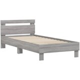  The Living Store Posteljni okvir z vzglavjem siva sonoma 75x190 cm inž. les - Posteljni Okvir, (21455338) | Shoptok.si