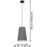 Eglo 390135 - visilica na sajli petrosa 1xE27/40W/230V siva | Eponuda.com