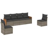  6-dijelni set vrtnih sofa od poliratana s jastucima sivi | shoptok.hr