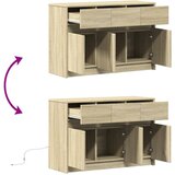 TV ormarić s LED svjetlima boja hrasta 91x34x61 cm drveni | shoptok.hr