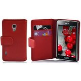 Cadorabo Ohišje, združljivo z LG OPTIMUS L7 II v rdeče sladkorno jabolko - Zaščitni ovitek iz teksturiranega umetnega usnja in žep za kartice, (20559256) | Shoptok.si