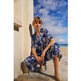 Marisse Blue Shirt With A Plant Motif Cene