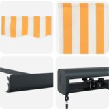 vidaXL Ročna retraktibilna tenda oranžna in bela 450x300 cm | Shoptok.si