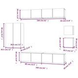  8-dijelni set TV ormarića boja hrasta sonome konstruirano drvo | shoptok.hr