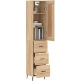  Visoka komoda hrasta sonome 34,5x34x180cm od konstruiranog drva Smeđa | Shoptok.si