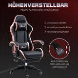  Uredska stolica gejmerska stolica 1 naslon za glavu 1 lumbalna podrška roza + crna | shoptok.hr