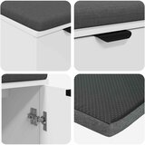  Klupa za hodnik s jastukom s policom Bijeli 60 x 38 x 46 cm | shoptok.hr