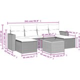  7-dijelni set vrtnih sofa od poliratana s jastucima crni | shoptok.hr