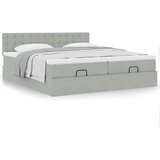 vidaXL Otomanski posteljni okvir z vzmetnicami siv 180x200cm žamet Cene