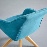 Bessagi Home naslanjač leonie, barva petroleja, žamet, vrtljiv | Shoptok.si