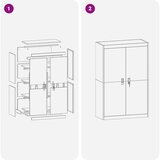Ormarić Omarica za shranjevanje 2 pcs Roza 90 x 40 x 140 cm Jeklo, (5000152846) | Shoptok.si
