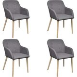  Blagovaonske stolice tkanina i hrastovina 4 kom svjetlo sive | shoptok.hr