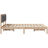 Krevetni okvir s tapiciranim uzglavljem Tamno siva 140 x 190 cm Smeđa | shoptok.hr