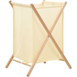 vidaXL Košara za perilo iz cedrovine in blaga bež 42x41x64 cm, (20687058) | Shoptok.si