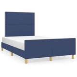 The Living Store Posteljni okvir z vzglavjem moder 120x200 cm blago - Posteljni Okvir Z Vzglavjem, (21523881) | Shoptok.si