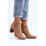 Boto Ankle Boots with Lace Pattern Beige Vailen | Shoptok.si