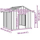 vidaXL Pasja hiša s streho 131x101x102 cm Pocinkano jeklo | Shoptok.si