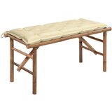  Zložljiva vrtna klop z blazino 118 cm bambus, (20804011) Cene