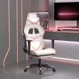  Igraća stolica s osloncem za noge bijelo-ružičasta umjetna koža