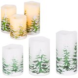 springos set LED svijeća 3 kom, motiv zimske šume, 10/12/15 cm | shoptok.hr