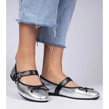 Gemre Silver women's ballet flats with a bow Mansy | Shoptok.si