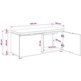  Klupa za cipele s jastučićem Hrast artisan 100 x 38 x 46 cm | shoptok.hr