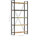 Police za knjige s 5 razina 90 x 30 x 180 cm obnovljeno drvo | shoptok.hr