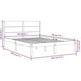  Okvir za krevet od masivne borovine bijeli 140 x 190 cm | shoptok.hr