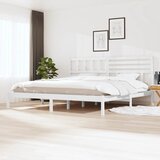  Okvir za krevet od masivne borovine bijeli 200 x 200 cm | shoptok.hr
