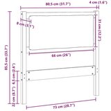  Vzglavje Drugo Bela 75 cm Trdna borovina, (5000109148) | Shoptok.si