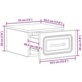  Noćni ormarić za montažu na zid Staro drvo 34,5 x 33 x 20 cm | shoptok.hr
