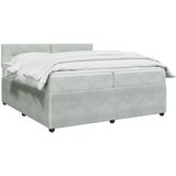 Boxspring krevet s madracem Svjetlosiva 200 x 200 cm Baršun | shoptok.hr