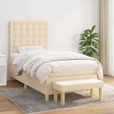  The Living Store Box spring postelja z vzmetnico krem 80x200 cm blago - Box Spring Postelja, (21444522) Cene