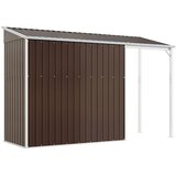  Vrtna kućica s produženim krovom smeđa 277x107x181 cm čelik | Eponuda.ba