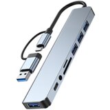 A-CM-COMBO8-06 ** USB-A + USB-C multi-port 8-in-1 USB3.0+USB2.0+SD+3.5mm+Data (838) | ePonuda.com