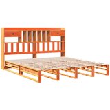  Krevet s regalom za knjige bez madraca 200x200 cm od borovine | shoptok.hr