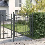 vidaXL Ograjna vrata Siva 125 x 100 cm Jeklo s prašnim premazom | Shoptok.si