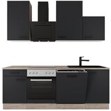 Flex-Well Kuhinjski Blok Z Aparati Capri, Črna, Barva Hrasta | Shoptok.si