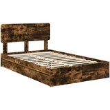  Krevet s od storage s uzglavljem Dimljeni hrast 135 x 190 cm | shoptok.hr