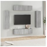 vidaXL Komplet TV omaric 6-delni siv sonoma inženirski les | Shoptok.si