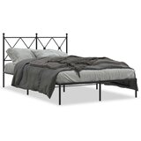 vidaXL Kovinski posteljni okvir z vzglavjem črn 120x190 cm | Shoptok.si