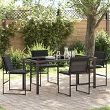  Vrtni set za objed 5 pcs Crna 160 x 80 x 73 cm | shoptok.hr