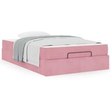  Posteljni okvir z vzmetnico z vzmetnico 2 pcs Roza Žamet, (5000128282) | Shoptok.si
