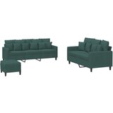 Maison Chic Sedežna garnitura - kavč 3-delna z blazinami temno zelen žamet, (21729130) | Shoptok.si