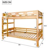 Möbrio Dvonadstropna postelja iz masivnega borovega lesa 90x200 cm - razdelljiva na 2 enojni postelji - naravna, (22060459) | Shoptok.si